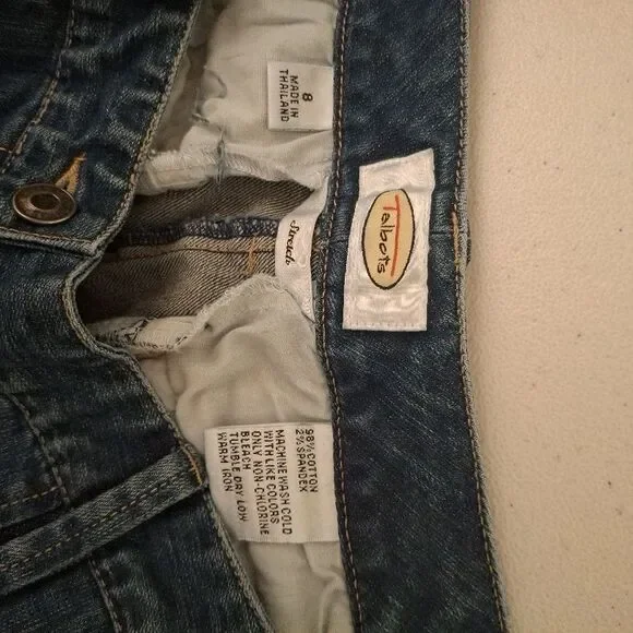 Talbots Size 8‎ Dark Blue Front Seam Cuff Hem Denim Casual Jeans - Picture 4 of 7
